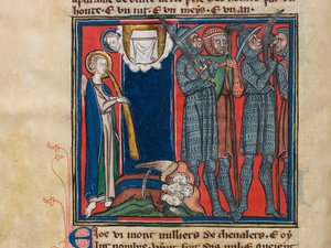 Il sesto angelo suonò la sua tromba... Miniatura da: Apocalisse di San Giovanni, ca 1320 da Unbekannt