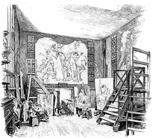 Lo studio di Paul-Jacques-Aimé Baudry, c1880-1882 da Unbekannt
