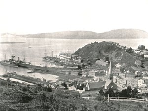La città e il porto, Port Chalmers, Nuova Zelanda, 1895 da Unbekannt
