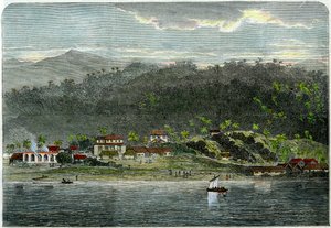 La città di Morant, Morant Bay, Giamaica, c1880