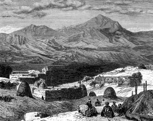 Il villaggio di Gharzen e le montagne del Kurdistan, XIX secolo da Unbekannt