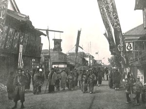 Via del teatro, Yokohama, Giappone, 1895