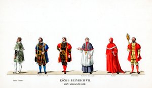 Costumi teatrali per il dramma di Shakespeare, Enrico VIII, XIX secolo da Unbekannt