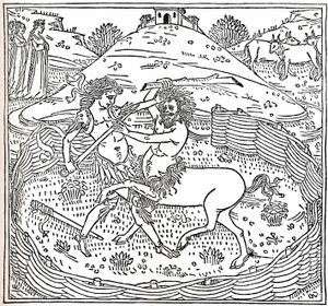 Teseo e il Centauro, Plutarco: Vitae Parallelae, 1491, 1917 da Unbekannt