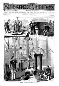 Generatore di Thomas Edison per la luce elettrica nella sua casa a Menlo Park, New Jersey, USA, 1879 da Unbekannt