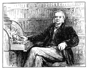 Thomas Henry Huxley, biologo britannico, alla sua scrivania, c1880