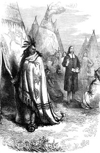 Thomas Mayhew e il sachem dei Narragansett, XVII secolo c1880