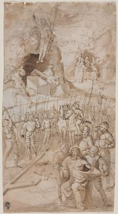 Tre scene della Passione di Cristo (recto) Schizzo architettonico (verso), 1500s da Unbekannt