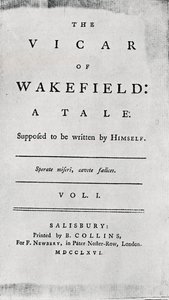 Pagina del Titolo di Il Vicario di Wakefield, 1766