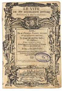 Pagina del titolo da: Giorgio Vasari, Le vite dei più eccellenti pittori, scultori italiani da Unbekannt