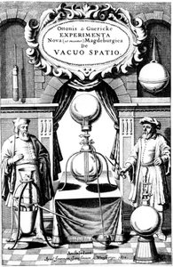 Pagina del titolo di Experimenta Nova, ut vocant, Magdeburgica, de vacuo Spatio, Amsterdam, 1672 da Unbekannt