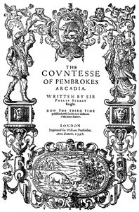 Pagina del titolo di The Countess of Pembrokes Arcadia di Sir Philip Sidney, terza edizione, 1598 da Unbekannt