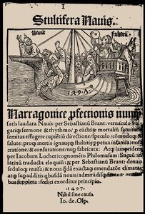 Pagina del titolo del libro La nave dei folli di Sebastian Brant da Unbekannt