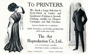 Ai tipografi - Pubblicità della Art Reproduction Co., Ltd, 1909 da Unbekannt