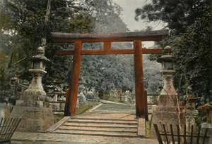 Tori a un tempio shintoista, 1900 da Unbekannt