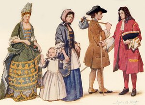 Abbigliamento tradizionale nei regni di Giacomo II - Guglielmo e Maria 1685-1700, 1903, 1937 da Unbekannt