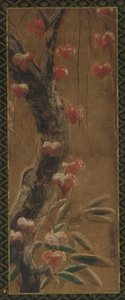Albero, vite autunnale e neve, periodo Edo, 1615-1868 da Unbekannt