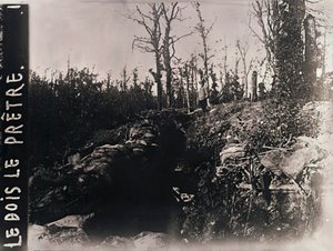 Trincee, Bois-le-Prêtre, Lorena, nord della Francia, c1914-c1918