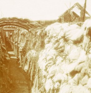 Trincee, prima linea, Diksmuide, Belgio, c1914-c1918