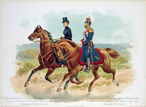 Lo Zar Nicola II di Russia in uniforme del reggimento Uhlan della Guardia della Vita di Sua Maestà, 1896 da Unbekannt