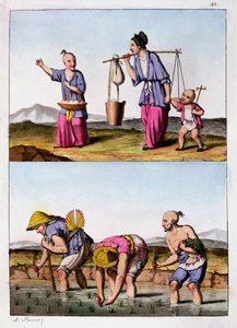 Due scene cinesi, c1830 da Unbekannt