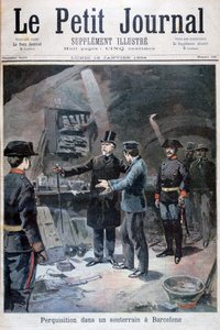 Ricerca sotterranea di anarchici, Barcellona, 1894 da Unbekannt