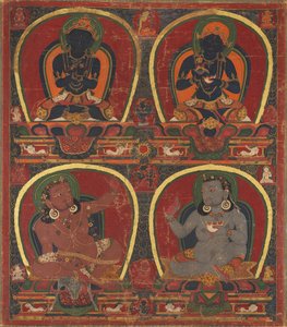 Vajradhara, Nairatmya e Mahasiddhas Virupa e Kanha, c. 1450