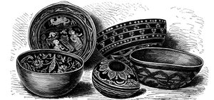 Vasi di terracotta laccata dal Brasile, c1890