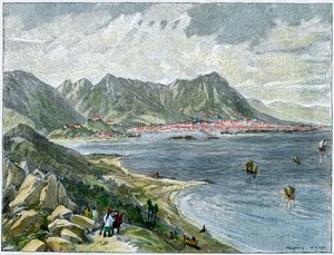 Victoria, Hong Kong, dalla terraferma cinese, c1890