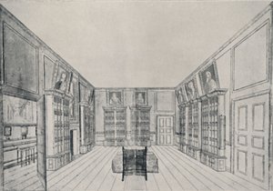 Vista interna della Biblioteca di Samuel Pepys a York Building, 1928 da Unbekannt