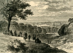 Veduta da One-Tree Hill, Greenwich Park, nel 1846, c1878 da Unbekannt