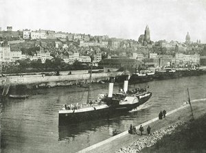 Vista dal West Pier, Boulogne, Francia, 1895 da Unbekannt