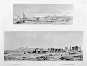 Veduta di Luxor e del Tempio di Tebe a Luxor, Egitto, c1808 da Unbekannt