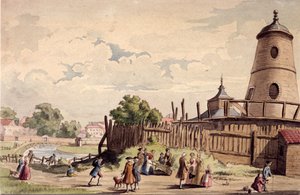Veduta di New River Head, Finsbury, Londra, c1750 da Unbekannt