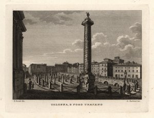 Veduta della Colonna e Foro Traiano da Unbekannt