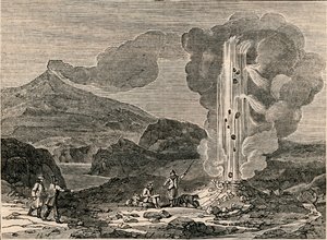 Veduta di un geyser, o fontana calda, 7 dicembre 1833 da Unbekannt