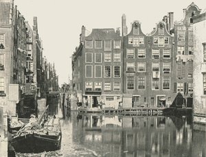 Veduta di uno dei principali canali, Amsterdam, Paesi Bassi, 1895 da Unbekannt