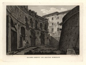 Veduta delle Terme di Paolo Emilio al Foro di Traiano, Bagni Detti di Paolo Emilio da Unbekannt