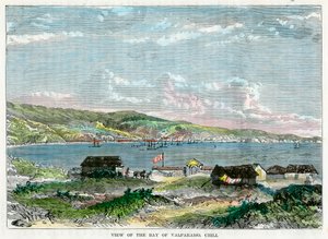 Veduta della baia di Valparaiso, Cile, c1880