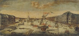 Veduta delle rive del fiume Neva, 1753 da Unbekannt