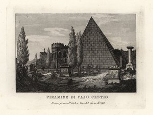 Veduta della Piramide di Caio Cestio, Roma da Unbekannt