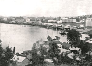Veduta della città e del fiume, Brisbane, Australia, 1895