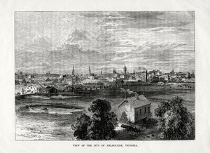 Veduta della città di Melbourne, Victoria, Australia, 1877 da Unbekannt