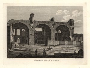 Veduta delle rovine del Tempio della Pace o Foro di Vespasiano, Roma da Unbekannt