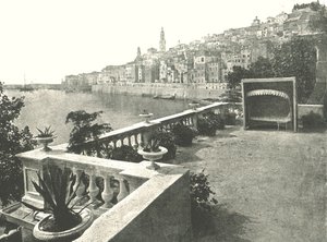 Veduta della città dalla baia, Mentone, Francia, 1895