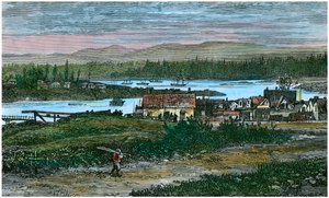 Veduta dei sobborghi occidentali di Victoria, Isola di Vancouver, Columbia Britannica, Canada, c1880 da Unbekannt