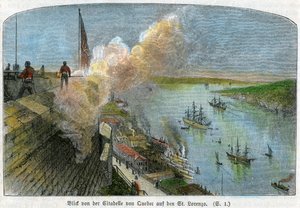 Vista sul fiume San Lorenzo dalla cittadella di Quebec, Canada