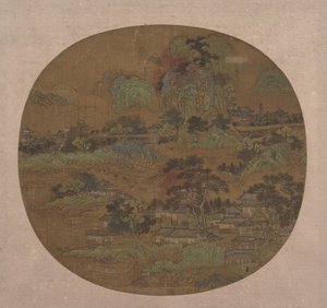 Villaggio e Templi in Jiangnan, inizio XV secolo da Unbekannt