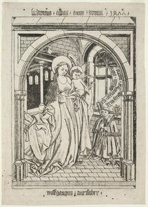 Vergine e Bambino, Abate Ludwig in ginocchio, 1400 da Unbekannt