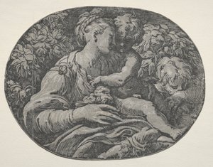 Vergine e Bambino con San Giovanni, 1500s da Unbekannt
